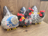 3 poules en papier mâché-Aude Goalec et Nicole Jacobs